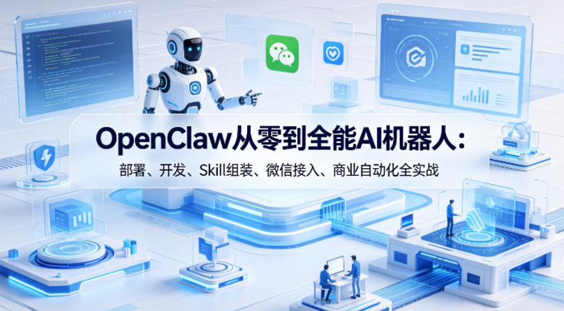OpenClaw从零到全能AI机器人：部署、开发、Skill组装、微信接入、商业自动化全实战-悟空知识星球