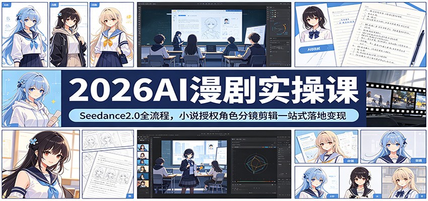 2026AI漫剧实操课：Seedance2.0全流程，小说授权角色分镜剪辑一站式落地变现-悟空知识星球