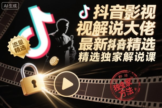 抖音影视解说大佬最新抖音进精选和独家方法，精选独家解说课（更新26年3月）-悟空知识星球