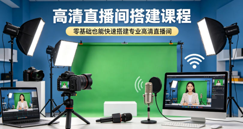 高清直播间搭建课程，零基础也能快速搭建专业高清直播间-悟空知识星球