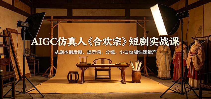 AIGC仿真人《合欢宗》短剧实战课：从剧本到后期，提示词，分镜，小白也能快速量产-悟空知识星球