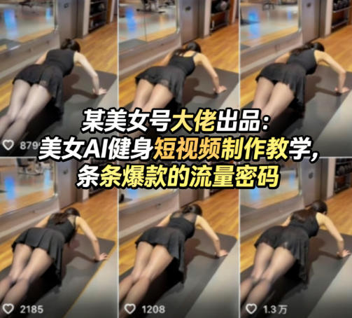 某美女号大佬出品：美女AI健身短视频制作教学，条条爆款的流量密码-悟空知识星球