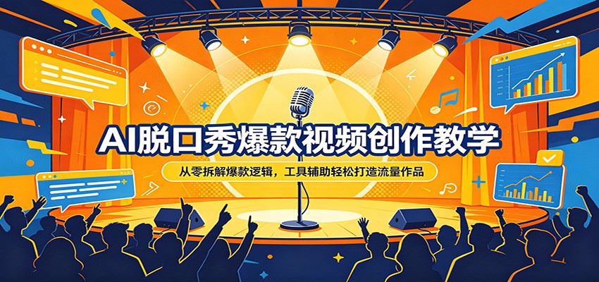 AI脱口秀爆款视频创作教学：从零拆解爆款逻辑，工具辅助轻松打造流量作品-悟空知识星球