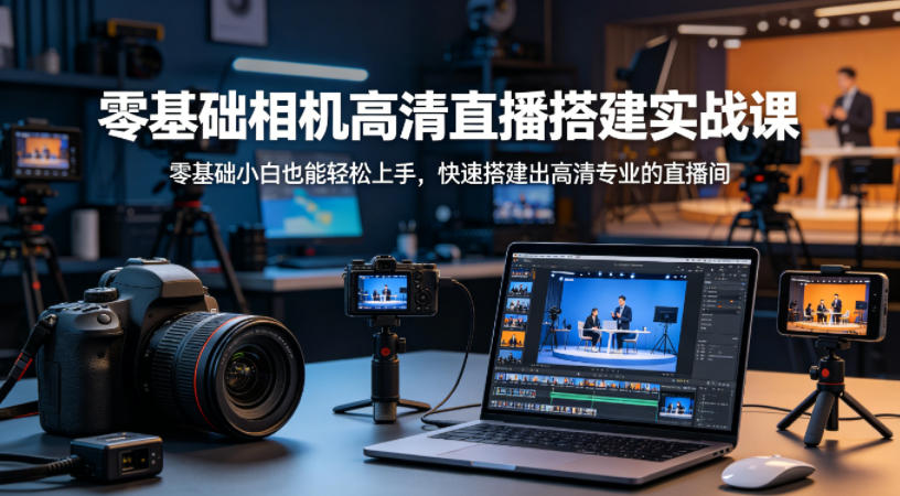 零基础相机高清直播间搭建实战课，小白也能轻松上手，快速搭建出高清专业的直播间-悟空知识星球