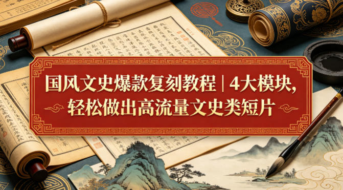 国风文史爆款复刻教程｜4大模块，轻松做出高流量文史类短片-悟空知识星球
