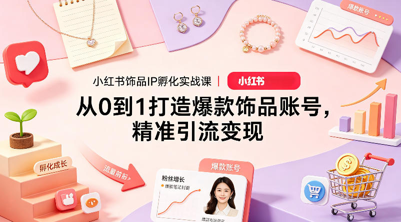 小红书饰品IP孵化实战课｜从0到1打造爆款饰品账号，精准引流变现-悟空知识星球
