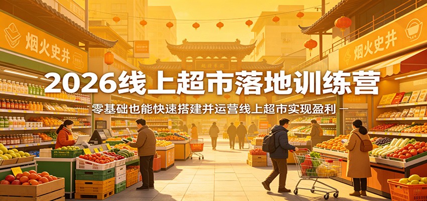2026线上超市落地训练营，零基础也能快速搭建并运营线上超市实现盈利-悟空知识星球