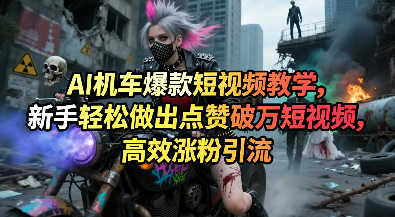 AI机车爆款短视频教学，新手轻松做出点赞破万短视频，高效涨粉引流-悟空知识星球