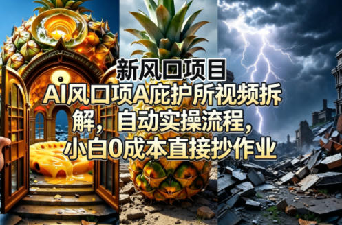 新风口项目AI庇护所视频拆解，自动实操流程，小白0成本直接抄作业-悟空知识星球