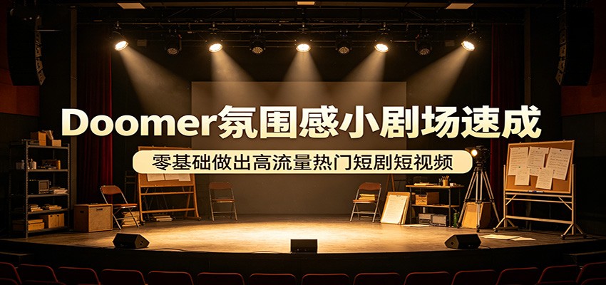 Doomer氛围感小剧场速成，零基础做出高流量热门短剧短视频-悟空知识星球