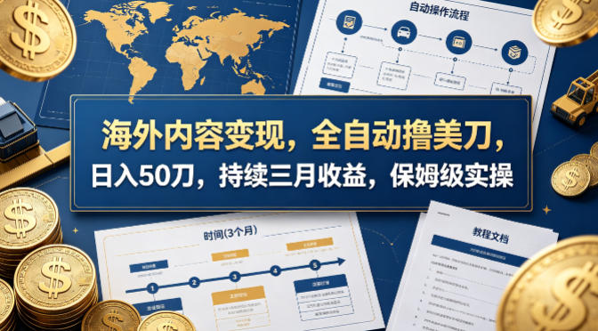 海外内容变现，全自动撸美刀，日入50刀，持续三月收益，保姆级实操【揭秘】-悟空知识星球