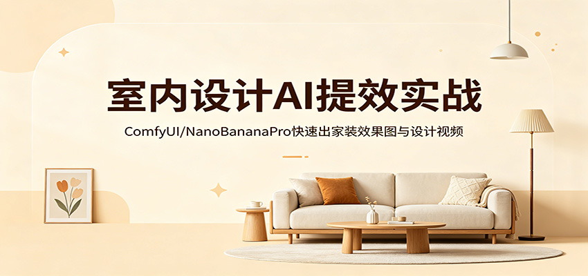 室内设计AI提效实战：ComfyUI/NanoBananaPro快速出家装效果图与设计视频-悟空知识星球