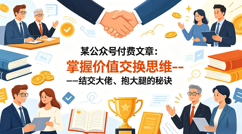 某公众号付费文章：掌握价值交换思维—-结交大佬、抱大腿的秘诀-悟空知识星球