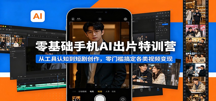 零基础手机AI出片特训营：从工具认知到短剧创作，零门槛搞定各类视频变现-悟空知识星球