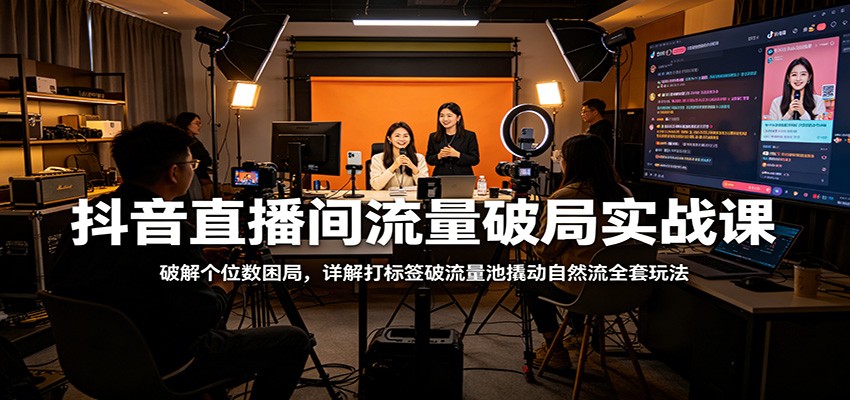 抖音直播间流量破局实战课：破解个位数困局，详解打标签破流量池撬动自然流全套玩法-悟空知识星球