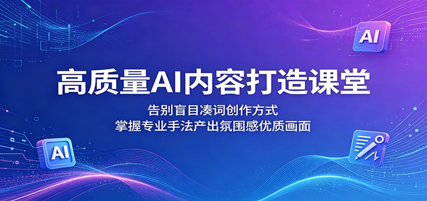 高质量AI内容打造课堂:告别盲目凑词创作方式,掌握专业手法产出氛围感优质画面-悟空知识星球