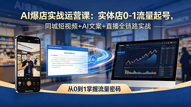 （18451期）AI爆店实战运营课：实体店0-1流量起号，同城短视频+AI文案+直播全链路实战-悟空知识星球