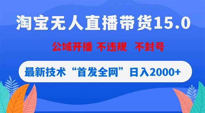 （18562期）淘宝无人直播带货15.0，不封号，不违规，公域玩法，首发全网日入2000+-悟空知识星球