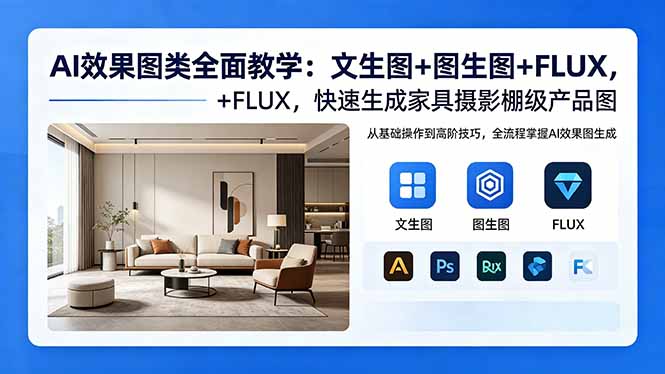 （18452期）AI效果图类全面教学：文生图+图生图+FLUX，快速生成家具摄影棚级产品图-悟空知识星球