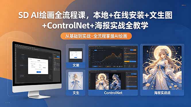 （18453期）SD AI绘画全流程课，本地+在线安装+文生图+ControlNet+海报实战全教学-悟空知识星球