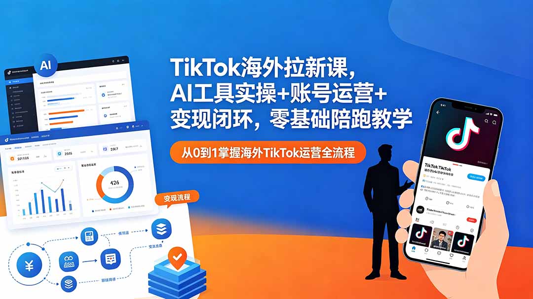 （18522期）TikTok海外拉新课，AI工具实操+账号运营+变现闭环，零基础陪跑教学-悟空知识星球