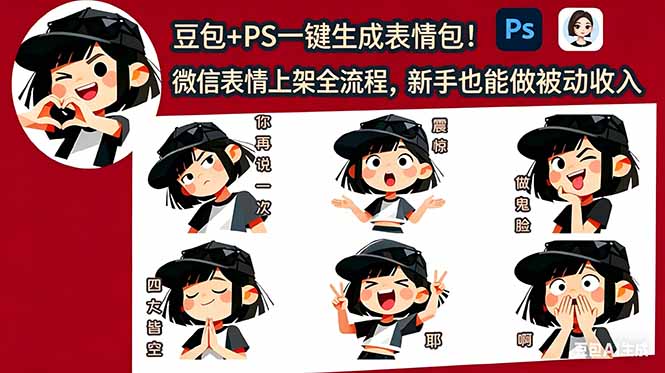 (18402期)豆包+PS一键生成表情包!微信表情上架全流程,新手也能做被动收入-悟空知识星球