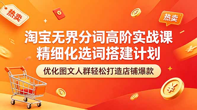 (18564期)淘宝无界分词高阶实战课 精细化选词搭建计划 优化图文人群轻松打造店铺爆款-悟空知识星球