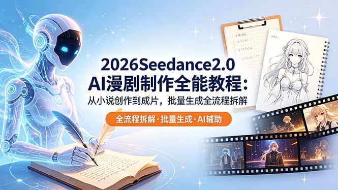 （18537期）2026Seedance2.0 AI制作全能教程：从小说创作到成片，批量生成全流程拆解-悟空知识星球