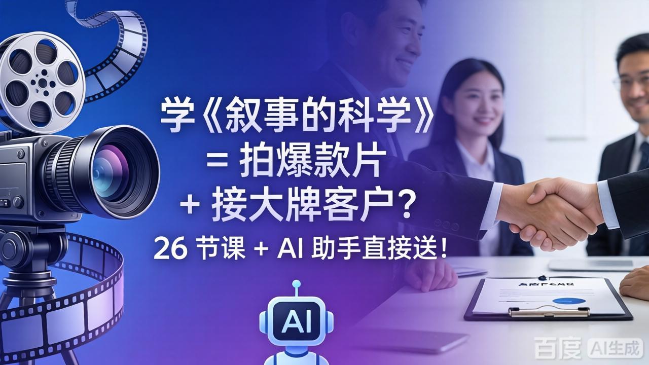 （18302期）学《叙事的科学》= 拍爆款片 + 接大牌客户？26 节课 + AI 助手直接送！-悟空知识星球