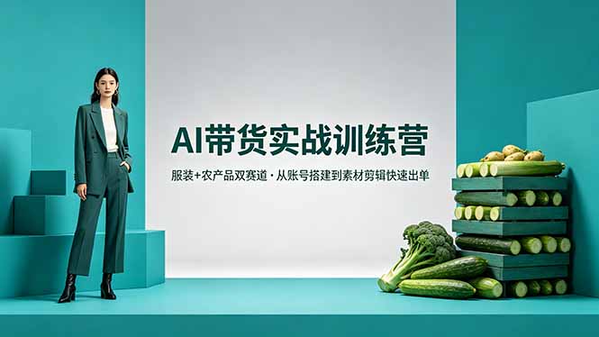 （18355期）AI带货实战训练营，服装+农产品双赛道，从账号搭建到素材剪辑快速出单-悟空知识星球