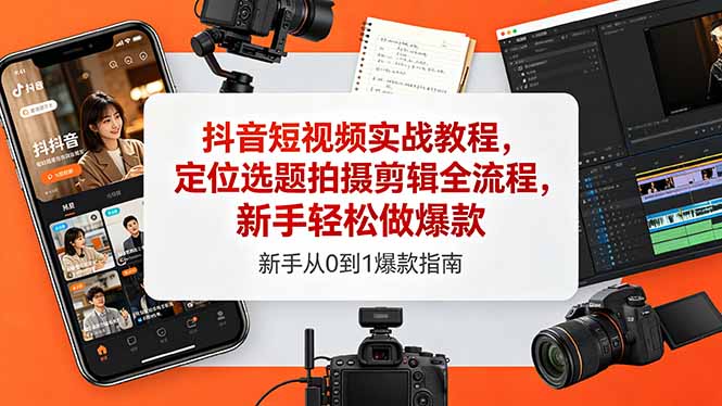 （18524期）抖音短视频实战教程，定位选题拍摄剪辑全流程，新手轻松做爆款-悟空知识星球