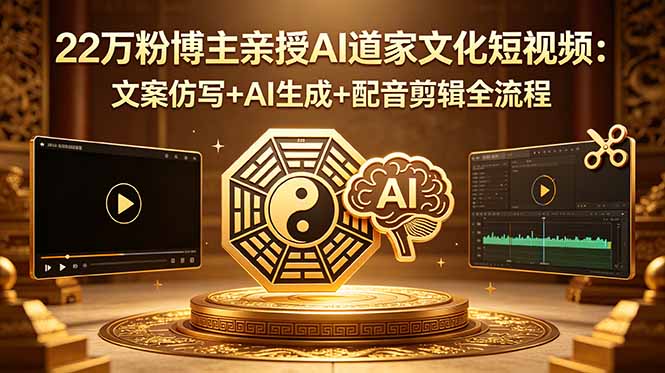 (18580期)22万粉博主亲授AI道家文化短视频:文案仿写+AI生成+配音剪辑全流程-悟空知识星球