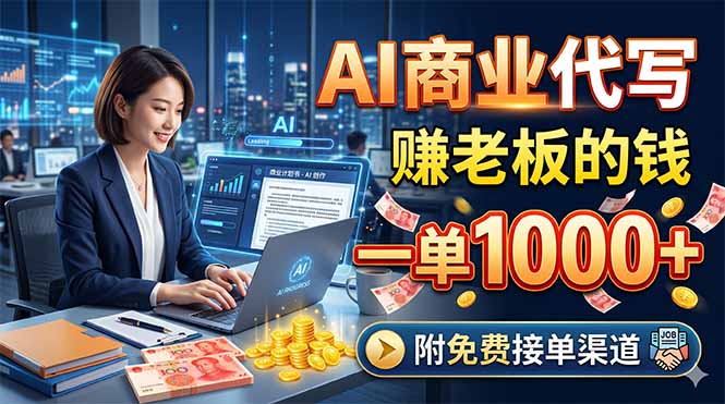 （18444期）AI商业代写，赚老板的钱，一单1000+，附免费接单渠道-悟空知识星球