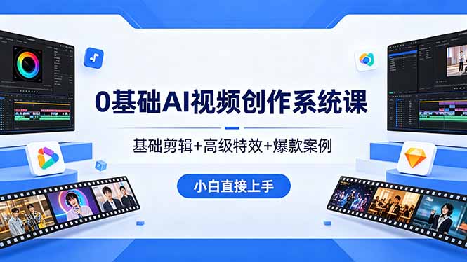 （18354期）0基础AI视频创作系统课，基础剪辑+高级特效+爆款案例，小白直接上手-悟空知识星球