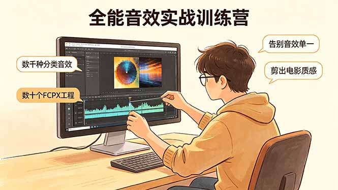 （18287期）全能音效实战训练营：数千种分类音效+数十个FCPX工程，告别音效单一，剪出电影质感-悟空知识星球