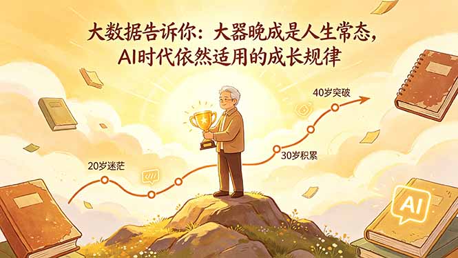 （18288期）付费文章：大数据告诉你：大器晚成是人生常态，AI 时代依然适用的成长规律-悟空知识星球