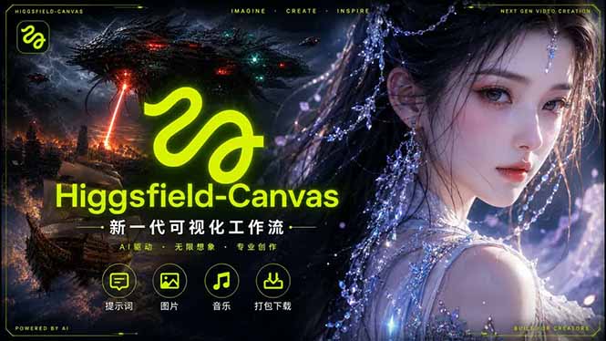 (18502期)Higgsfield Canvas AI视频制作详解,节点式工作流搭建,重构新式视频创作完整教程-悟空知识星球