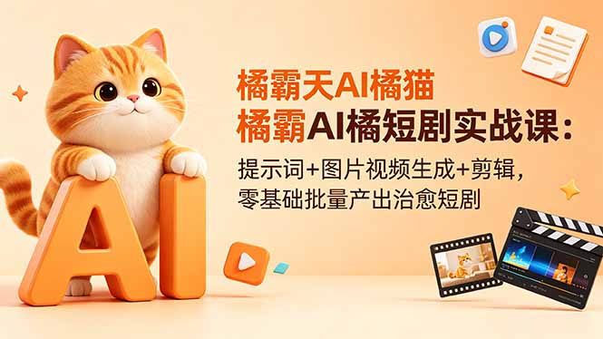 （18542期）橘霸天AI橘猫短剧实战课：提示词+图片视频生成+剪辑，零基础批量产出治愈短剧-悟空知识星球