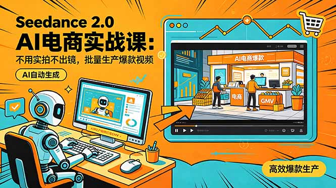 （18433期）Seedance 2.0 AI电商实战课：不用实拍不出镜，批量生产爆款视频打爆GMV-悟空知识星球