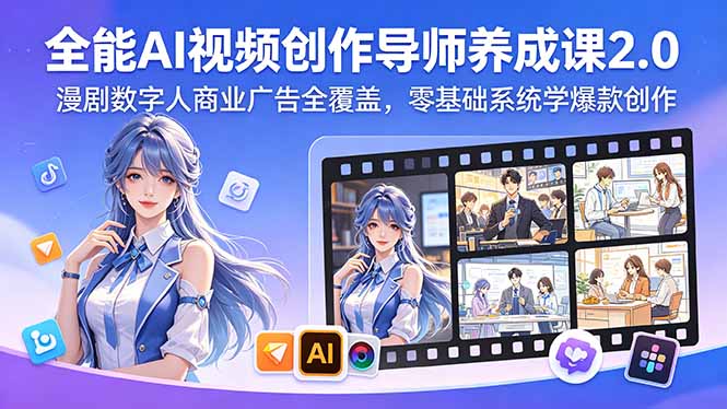 (18505期)全能AI视频创作导师养成课2.0,漫剧数字人商业广告全覆盖,零基础系统学爆款创作-悟空知识星球