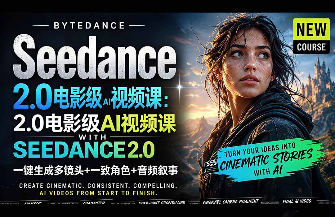 (18415期)Seedance 2.0电影级AI视频课:一键生成多镜头+一致角色+音频叙事-悟空知识星球