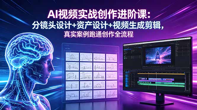 （18596期）AI视频实战创作进阶课：分镜头设计+资产设计+视频生成剪辑，真实案例跑通创作全流程-悟空知识星球