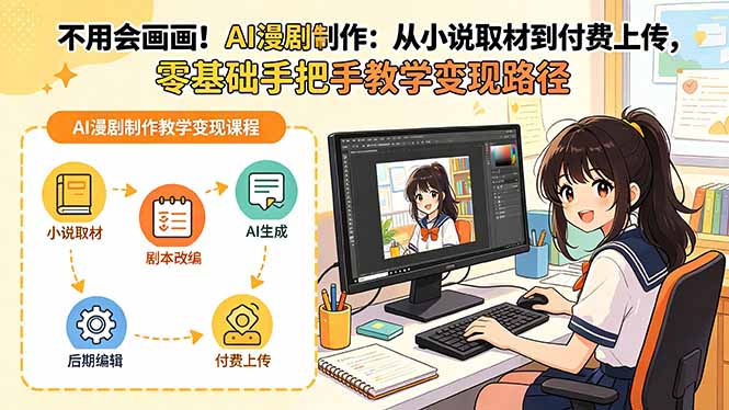 （18439期）不用会画画！AI漫剧制作：从小说取材到付费上传，零基础手把手教学变现路径-悟空知识星球
