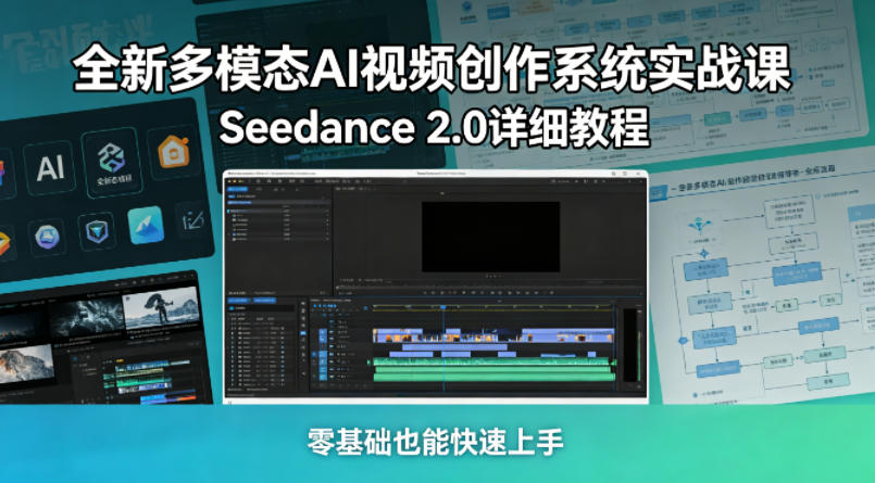 全新多模态AI视频创作系统实战课，Seedance 2.0详细教程，零基础也能快速上手-悟空知识星球