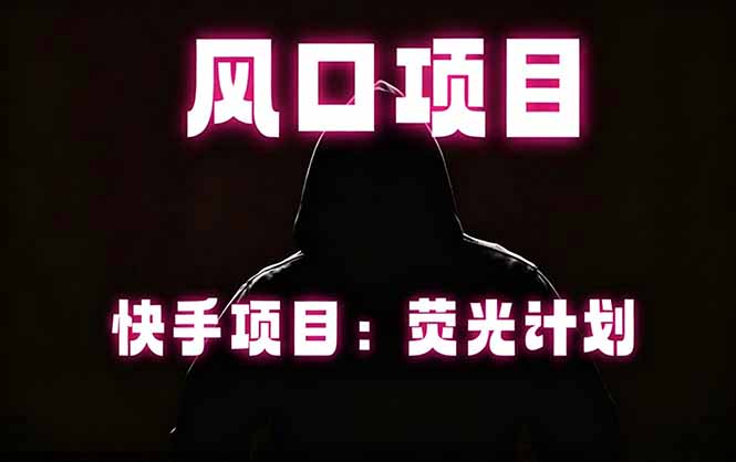 (18560期)快手风口项目,荧光计划托管,长期稳定,适合批量做-悟空知识星球