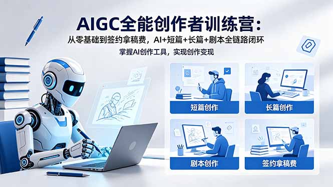 (18403期)AIGC全能创作者训练营:从零基础到签约拿稿费,AI+短篇+长篇+剧本全链路闭环-悟空知识星球