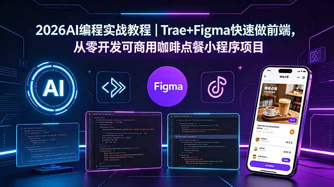 （18627期）2026AI编程实战教程｜Trae+Figma快速做前端，从零开发可商用咖啡点餐小程序项目-悟空知识星球