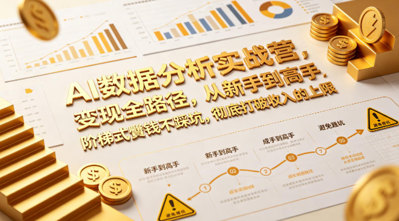 AI数据分析实战营，变现全路径，从新手到高手，阶梯式賺钱不踩坑，彻底打破收入的上限-悟空知识星球
