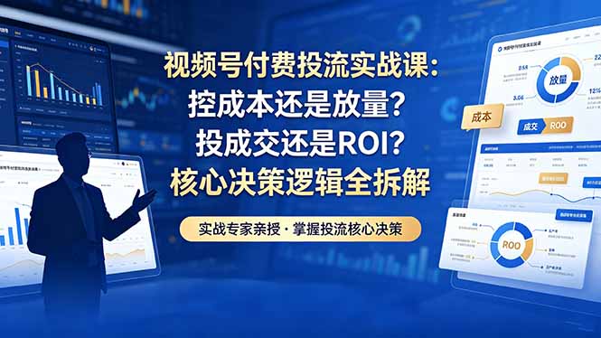 （18462期）视频号付费投流实战课-5月：控成本还是放量？投成交还是ROI？核心决策逻辑全拆解-悟空知识星球