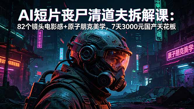 （18649期）AI短片《丧尸清道夫》拆解课：82个镜头电影感+原子朋克美学，7天3000元国产天花板-悟空知识星球